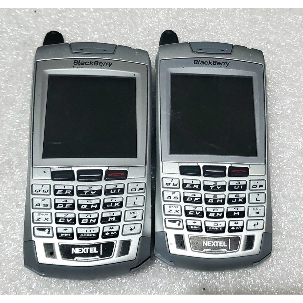 2 BlackBerry 7100i Nextel iDEN PTT Gray Silver Lot For Parts No Battery AS-IS